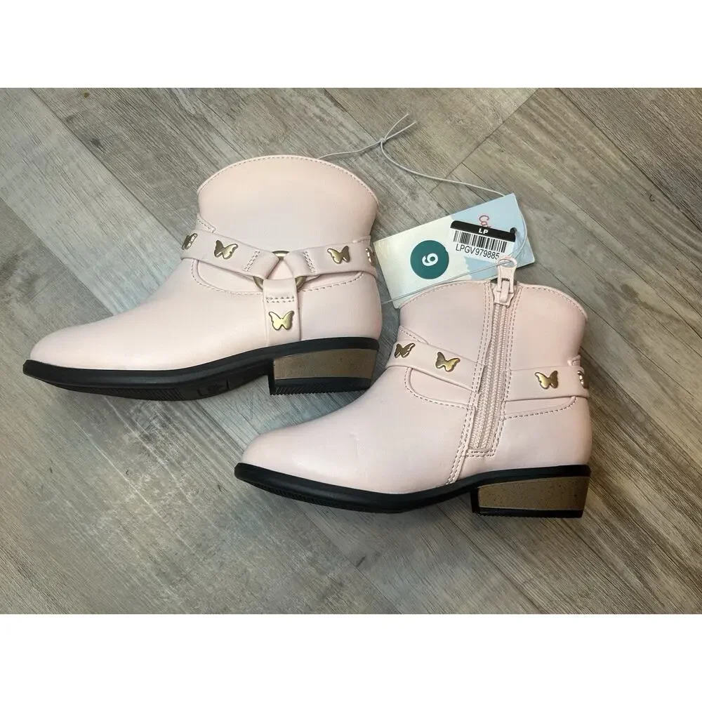 Toddler Girls Harness Western Boots Pink NWT, Cat & Jack Size 9